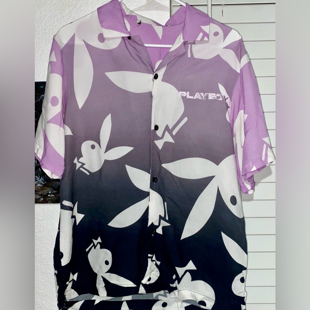 Playful Playboy Short Sleeve Button up